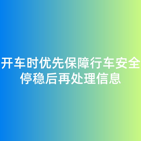 钯碳回收,开车时优先保障行车安全，停稳后再处理信息